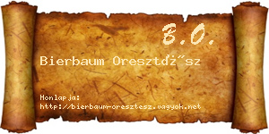 Bierbaum Oresztész névjegykártya